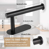 Stainless Steel Adhesive Paper Towel Holder - No Drill Kitchen Bathroom Storage Rack