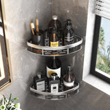 Space-Saving Bathroom Shelf Organizer - Wall Mounted Aluminum Rack