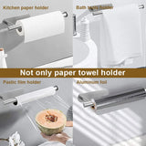 Stainless Steel Adhesive Paper Towel Holder - No Drill Kitchen Bathroom Storage Rack