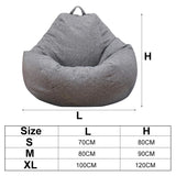 Bean Bag Sofa Cover - Linen Cloth Lounger Seat - Living Room Furniture