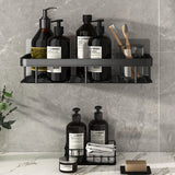 Space-Saving Bathroom Shelf Organizer - Wall Mounted Aluminum Rack