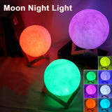 Illuminate Your Space with the 8cm Moon Lamp LED Night Light - Perfect Bedroom Decor