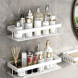 2PCS Bathroom Shelf Organizer - Wall Mounted Shampoo Rack & Shower Shelf