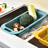 Adjustable Kitchen Sink Organizer - Soap Sponge Holder & Vegetable Drain Basket