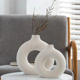 Modern Nordic Ceramic Donut Flower Pot - Home & Office Decor