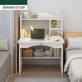 Household The Computer Table Standing Bedroom Desk Cabinet Door Storage Rubber Wood/Warm White Furniture