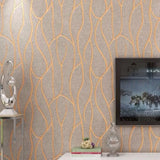 European Style Non-Woven 3D Curve Stripe Wall Wallpaper - Modern Room Decor