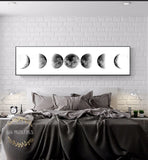 Moon Phase Black White Posters - Aesthetic Canvas Art Prints for Living Room Decor