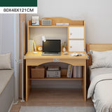 Household The Computer Table Standing Bedroom Desk Cabinet Door Storage Rubber Wood/Warm White Furniture