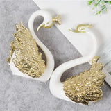 Elegant Swan Couple Figurine Collectible - Wedding Cake Decoration