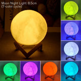 Illuminate Your Space with the 8cm Moon Lamp LED Night Light - Perfect Bedroom Decor