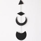 Boho Moon Phase Wall Hanging - Elegant Wood Garland for Living Room, Bedroom, Nursery, and Office