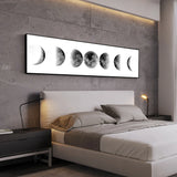 Moon Phase Black White Posters - Aesthetic Canvas Art Prints for Living Room Decor