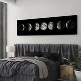 Moon Phase Black White Posters - Aesthetic Canvas Art Prints for Living Room Decor