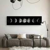 Moon Phase Black White Posters - Aesthetic Canvas Art Prints for Living Room Decor