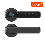 Tuya APP Remote Control Smart Fingerprint Password Lock Electric Biometrics Code Number Single Latch Door Lock With Key