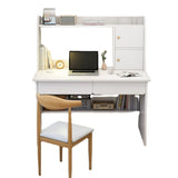 Household The Computer Table Standing Bedroom Desk Cabinet Door Storage Rubber Wood/Warm White Furniture