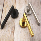 1pcs 304 stainless steel One side Door Handles  Interior Doors Outside Black Door Handle Golden Silver Door Pulls Without Lock